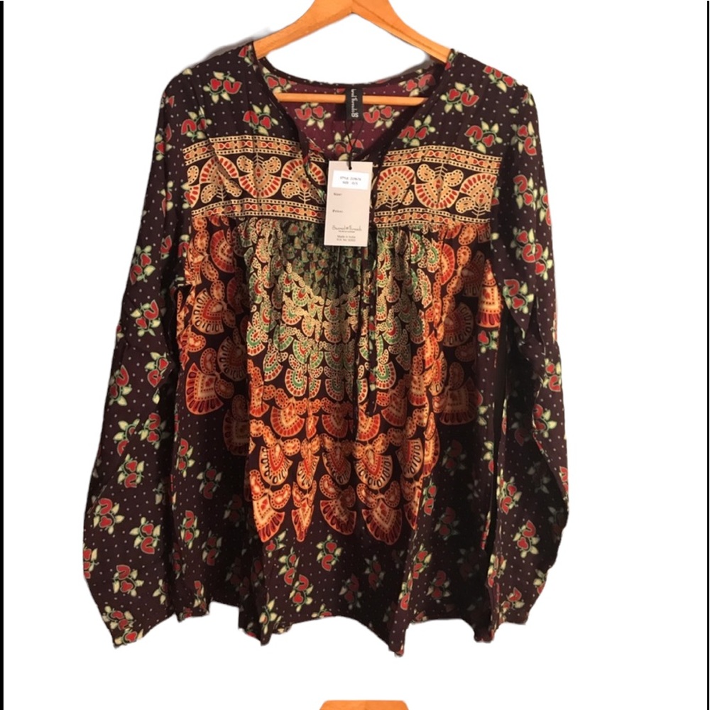 NWT. Sacred Threads Blouse Onesize. 219676. GR/PK - Picture 2 of 5